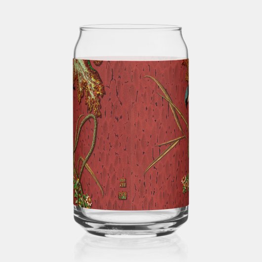 Bird & Plant Janpanese sierkunst Blikvorm Glas (Rechts)