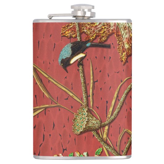 Bird & Plant Janpanese sierkunst Heupfles (Voorkant)