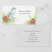 Bird Pollen Cone Pine Tree Branch Waterverf Visitekaartje (Voorkant / Achterkant)