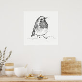 Bird Poster / Wall Art Robin (Keuken)
