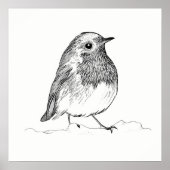 Bird Poster / Wall Art Robin (Voorkant)