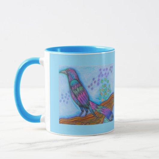 Bird Print Coffee Mok met geweldige staartgrackle (Links)