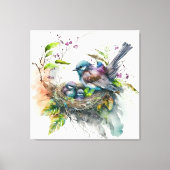 Bird Print Nursery Art - Stretted Canvas Print (Voorkant)