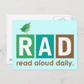 Bird RAD - Lees de Harde Daille Leading Gift Briefkaart (Voorkant / Achterkant)