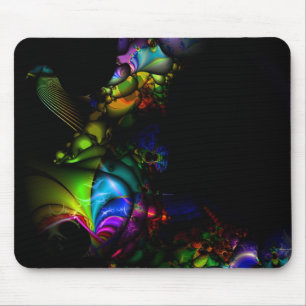 Bird Rainbow Fractal Mousepad Muismat