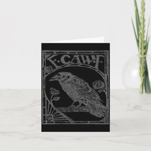 Bird Raven Crow F Caw F Slogan Graphic  Kaart (Voorkant)
