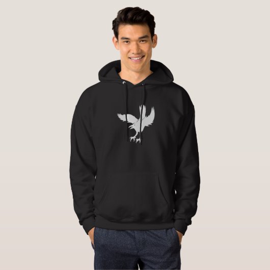 Bird Raven Flying Hoodie (Voorkant volledig)