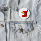 Bird Red Creature Beak Ronde Button 5,7 Cm (In situ)