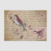 Bird Red Pink ontkoppeling Ephemera Tissuepapier (Voorkant)
