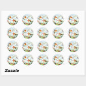 Bird Robin Couple Winter Holly Kerstmis Ronde Sticker (Vel)