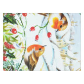 Bird Robin Couple Winter Holly Kerstmis Tafelkleed (Voorkant (Horizontaal))