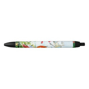 Bird Robin Couple Winter Holly Kerstmis Zwarte Inkt Pen