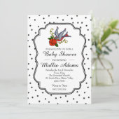 Bird Rockabilly Baby shower Uitnodiging (Staand voorkant)