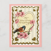  Bird Roze Valentijn Briefkaart (Voorkant)