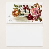  Bird Rozen Gift Label Visitekaartje (Voorkant /achterkant)