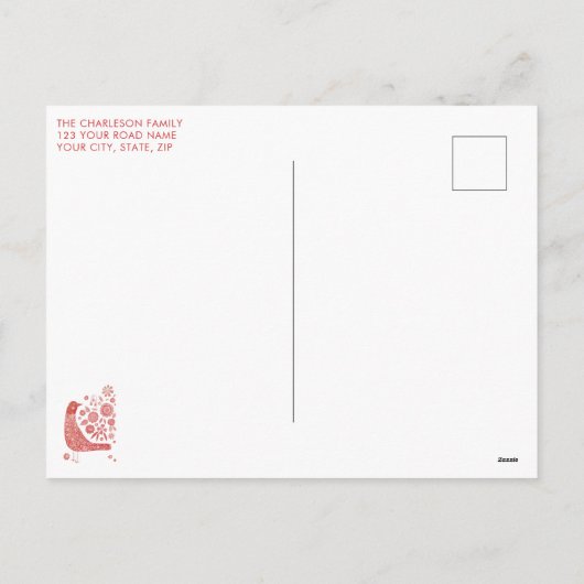 Bird Scandinavian Feestdagenkaart (Achterkant)