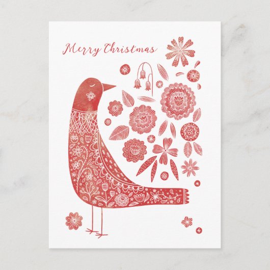 Bird Scandinavian Feestdagenkaart (Voorkant)