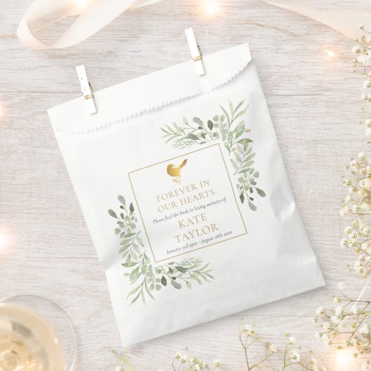 Bird Seed Package Greenery Funeral Memorial Bedankzakje (Geknipt)