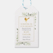 Bird Seed Package Greenery Funeral Memorial Cadeaulabel (Voorkant)