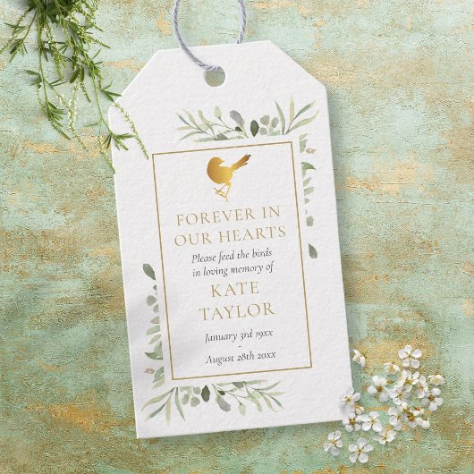 Bird Seed Package Greenery Funeral Memorial Cadeaulabel