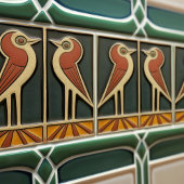 Bird Seventies Zonsopgang Art Deco Wandinrichting Tegeltje