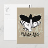 Bird Shadow Puppet Hand Vintage Briefkaart (Voorkant / Achterkant)