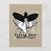 Bird Shadow Puppet Hand Vintage Briefkaart (Voorkant)