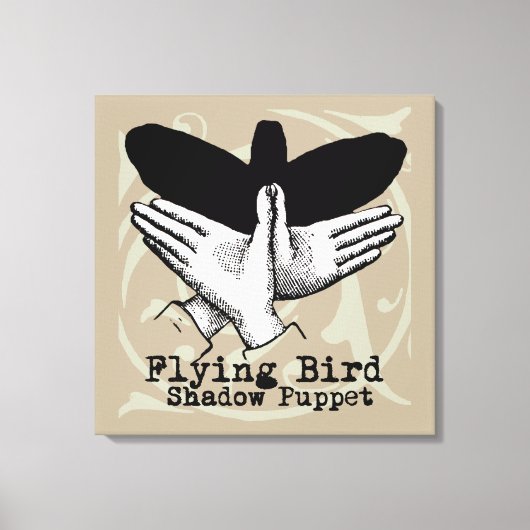 Bird Shadow Puppet Hand Vintage Canvas Afdruk (Voorkant)