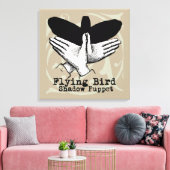 Bird Shadow Puppet Hand Vintage Canvas Afdruk (Insitu (Woonkamer))