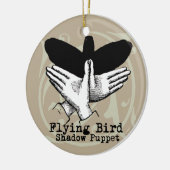 Bird Shadow Puppet Hand Vintage Keramisch Ornament (Links)