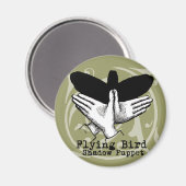 Bird Shadow Puppet Hand Vintage Magneet (Voorkant / Achterkant)