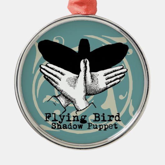 Bird Shadow Puppet Hand Vintage Metalen Ornament (Voorkant)