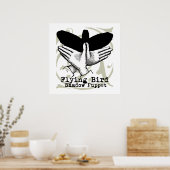 Bird Shadow Puppet Hand Vintage Poster (Keuken)