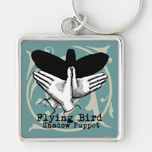 Bird Shadow Puppet Hand Vintage Sleutelhanger (Voorkant)