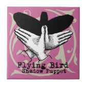 Bird Shadow Puppet Hand Vintage Tegeltje (Voorkant)