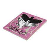 Bird Shadow Puppet Hand Vintage Tegeltje (Zijkant)