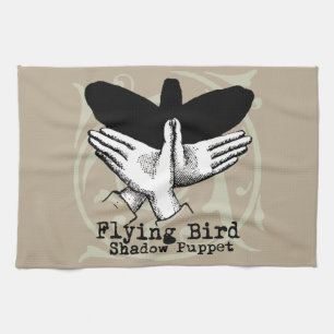 Bird Shadow Puppet Hand Vintage Theedoek