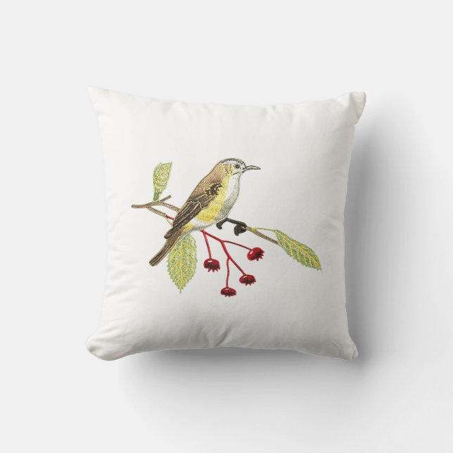 Bird-shaped throw pillows imitating the embroidery kussen (Voorkant)