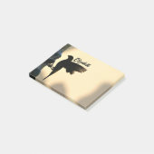 Bird Silhouette Golden Yellow Personalized Post-it® Notes (Schuin)