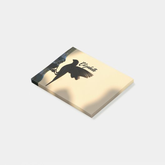 Bird Silhouette Golden Yellow Personalized Post-it® Notes (Schuin)