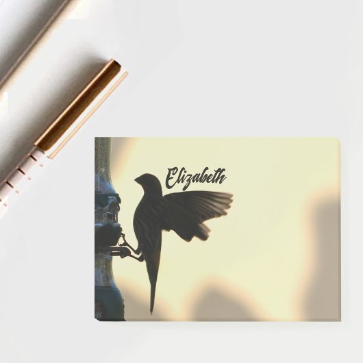 Bird Silhouette Golden Yellow Personalized Post-it® Notes