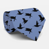 Bird Silhouette in Black en Blue Stropdas (Opgerold)