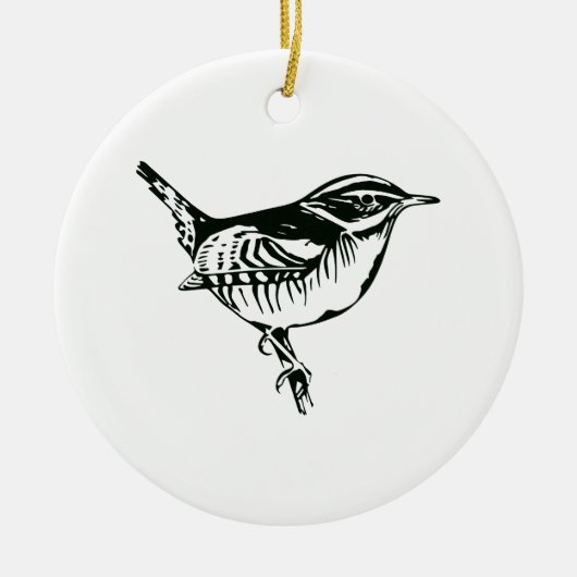 Bird Silhouette Keramisch Ornament (Voorkant)