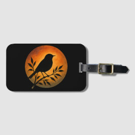 Bird Silhouette Over Full Moon Bagagelabel