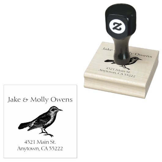 Bird Silhouette Personalized Rubberstempel (Gestempeld)