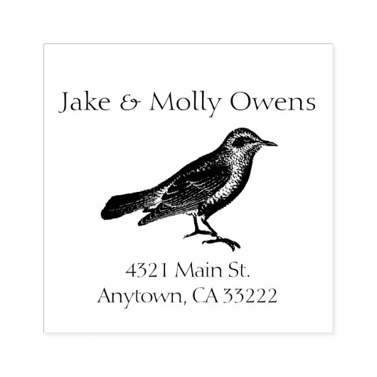 Bird Silhouette Personalized Rubberstempel (Afrduk)
