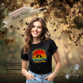Bird Silhouette Retro Sunset Circle Sorry dat ik t T-shirt