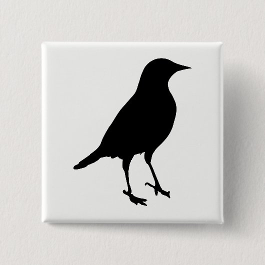 Bird Silhouette Vierkante Button 5,1 Cm (Voorkant)