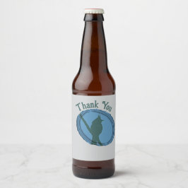 Bird Silhouette Waardering Blauw Grijs Dank u Bier Etiket