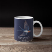 Bird Simple Elegant Quote Blauw Koffiemok